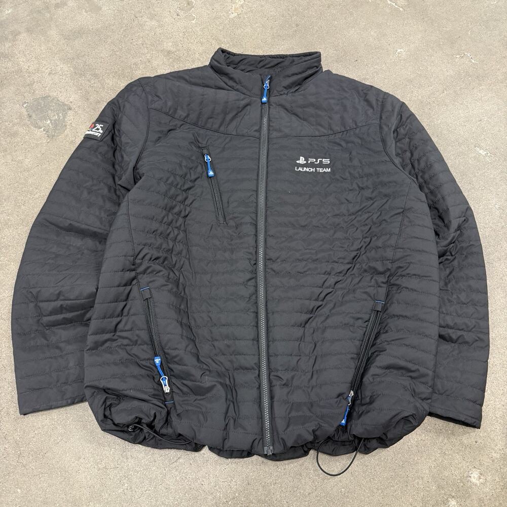 PS5 Playstation 5 Launch Team Black Puffer Jacket Men's XL 25th Anniversary